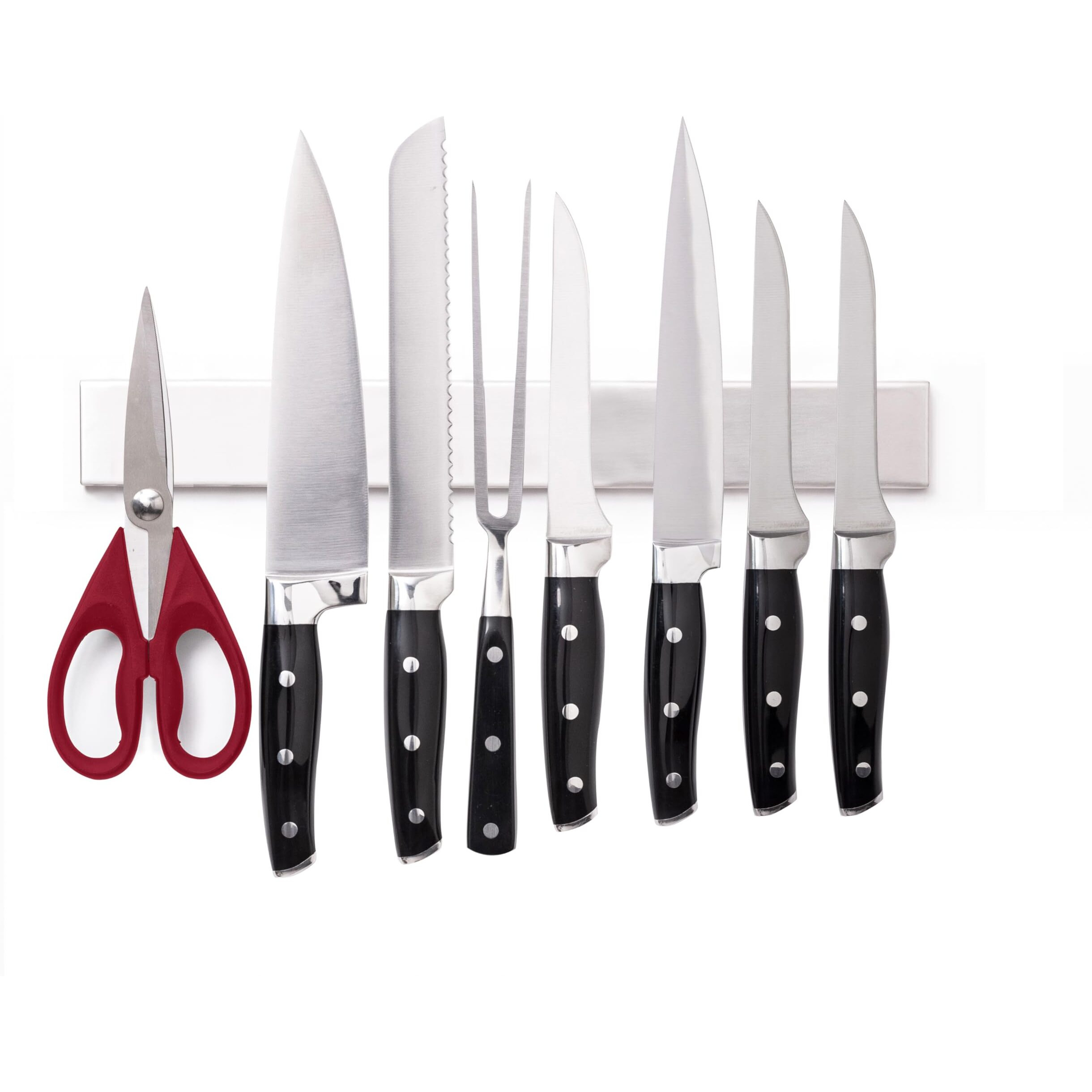 Gorilla Grip Stainless Steel Magnetic Knife Holder, Heavy Duty Magnet Strip for Knives, Wall or Refrigerator Mounted Bar, Easy Install Rack, Securely Store and Organize Kitchen Accessories, 10 inch