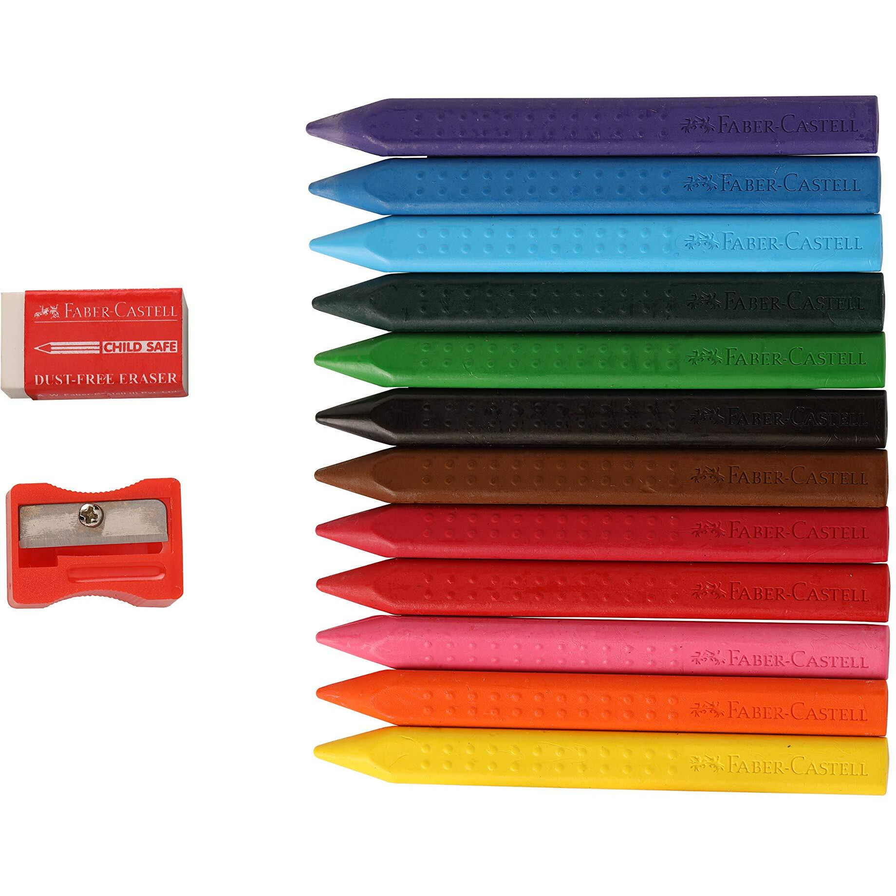 Faber-Castell Grip Erasable Crayon Set - Pack of 12 (Assorted)