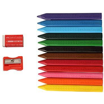 Faber-Castell Grip Erasable Crayon Set - Pack of 12 (Assorted)