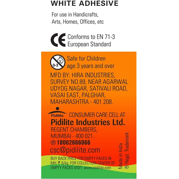 Pidilite Fevicol 500 Gram Craft Glue Ultimate Adhesive for Students Project Work & Serious Crafters, White (FMR800150000001)