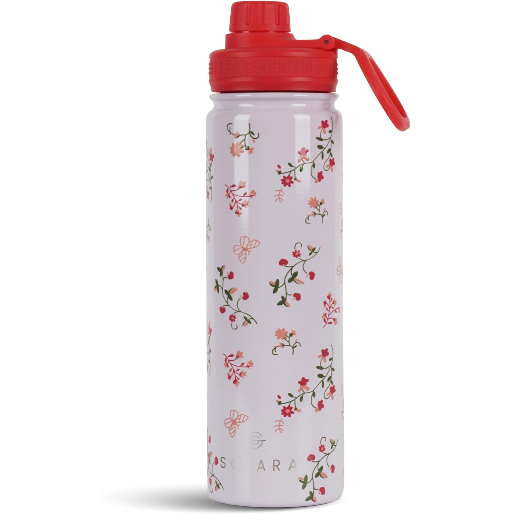 SOLARA Insulated Water Bottle 650ml | Hot Water Bottle | Hot and Cold Thermosteel Bottle for Travel, Home, Office, School | Hot and Cold Sipper Bottle | Pink Vines