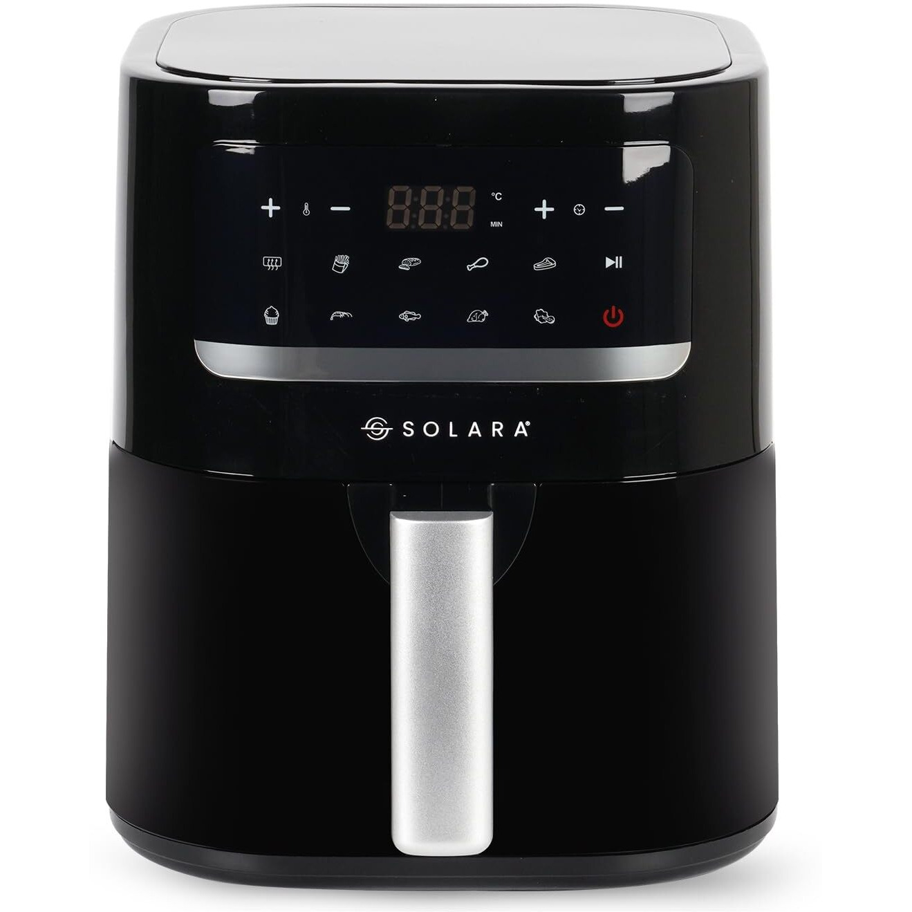 SOLARA Large Digital Air Fryer for Home Kitchen with 10 Pre set modes for Indian cooking, 4.5L basket,1500 Watts, Mobile app with 100+ recipe eBook and Videos, Black, Large (4.5L)