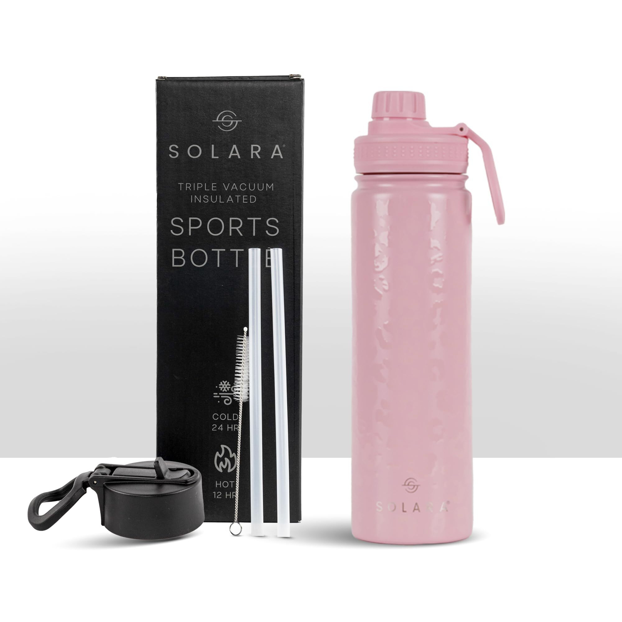 SOLARA Insulated Water Bottle 650ml, Hot Water Bottle, Thermosteel Water Bottle for Travel, Home, Office, School, Gym, Adults, Water Bottle Hot and Cold, Sipper Bottle, Pink Leopard