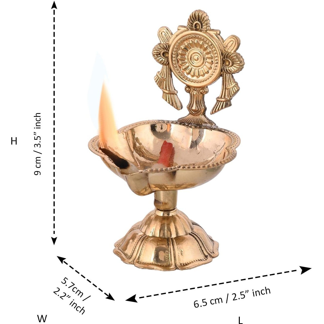 Craftvatika Pure Brass Shanku Chakra kuber Diya Set of 20 Diwali Decoration Item for Home Decor - Brass shanku chakra kuber diya for puja Room & Office Decor, Living Room, Diwali Festival Gift Item