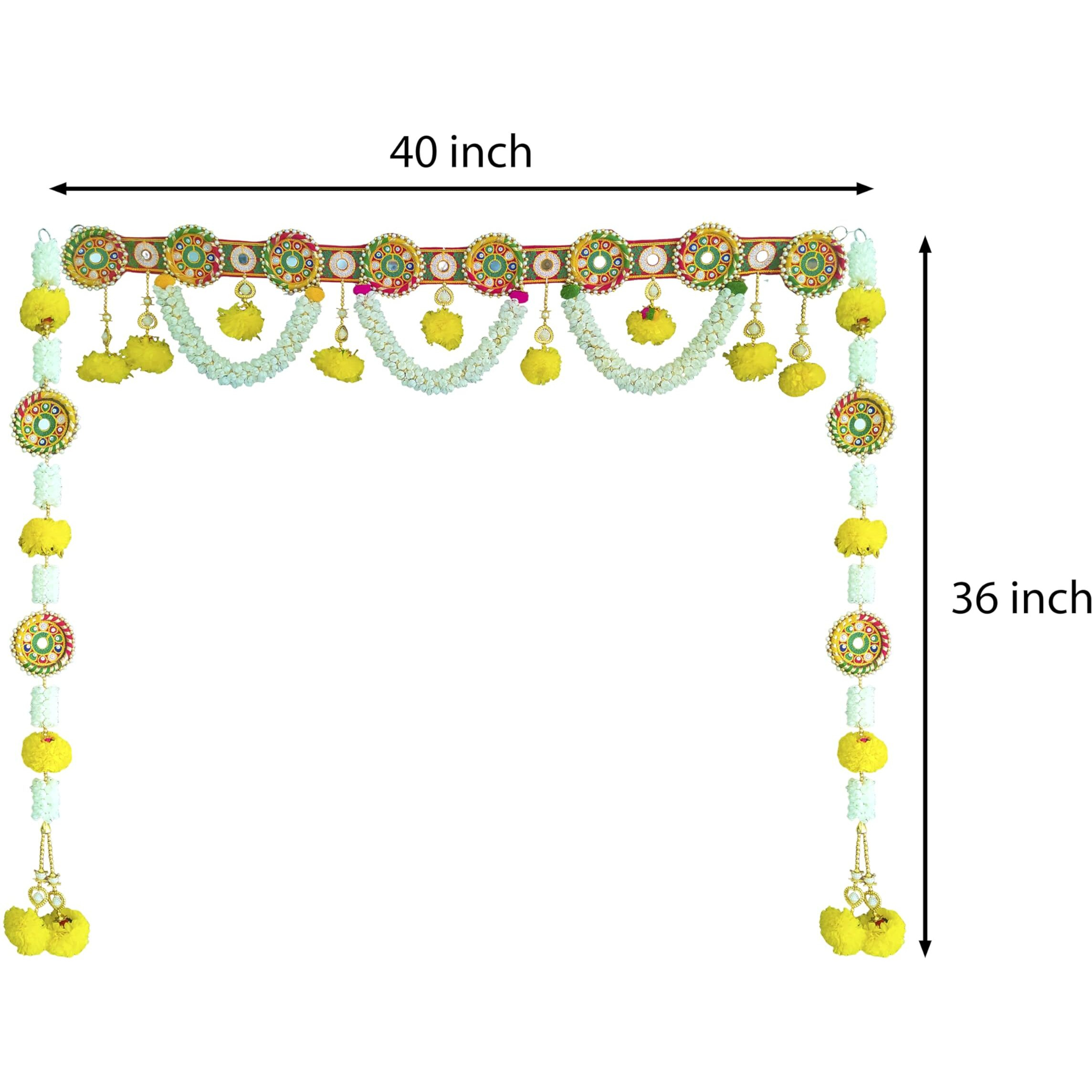 Reptum Decor Toran with Multi Color Ring Fancy Toran for Diwali, Main Door Decoration Banderwal, Door Hangings for Home Decoration- 40 Inch Size
