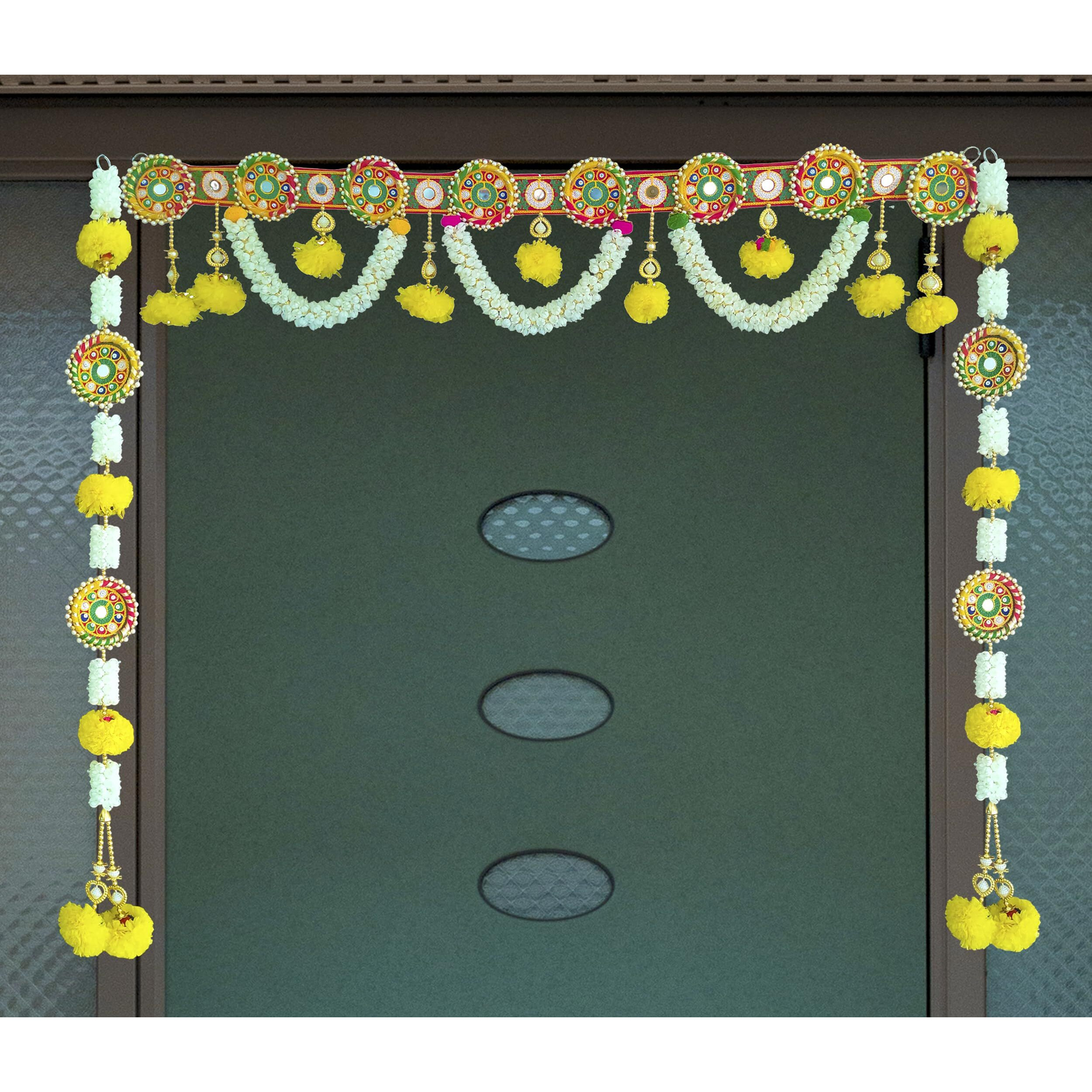 Reptum Decor Toran with Multi Color Ring Fancy Toran for Diwali, Main Door Decoration Banderwal, Door Hangings for Home Decoration- 40 Inch Size