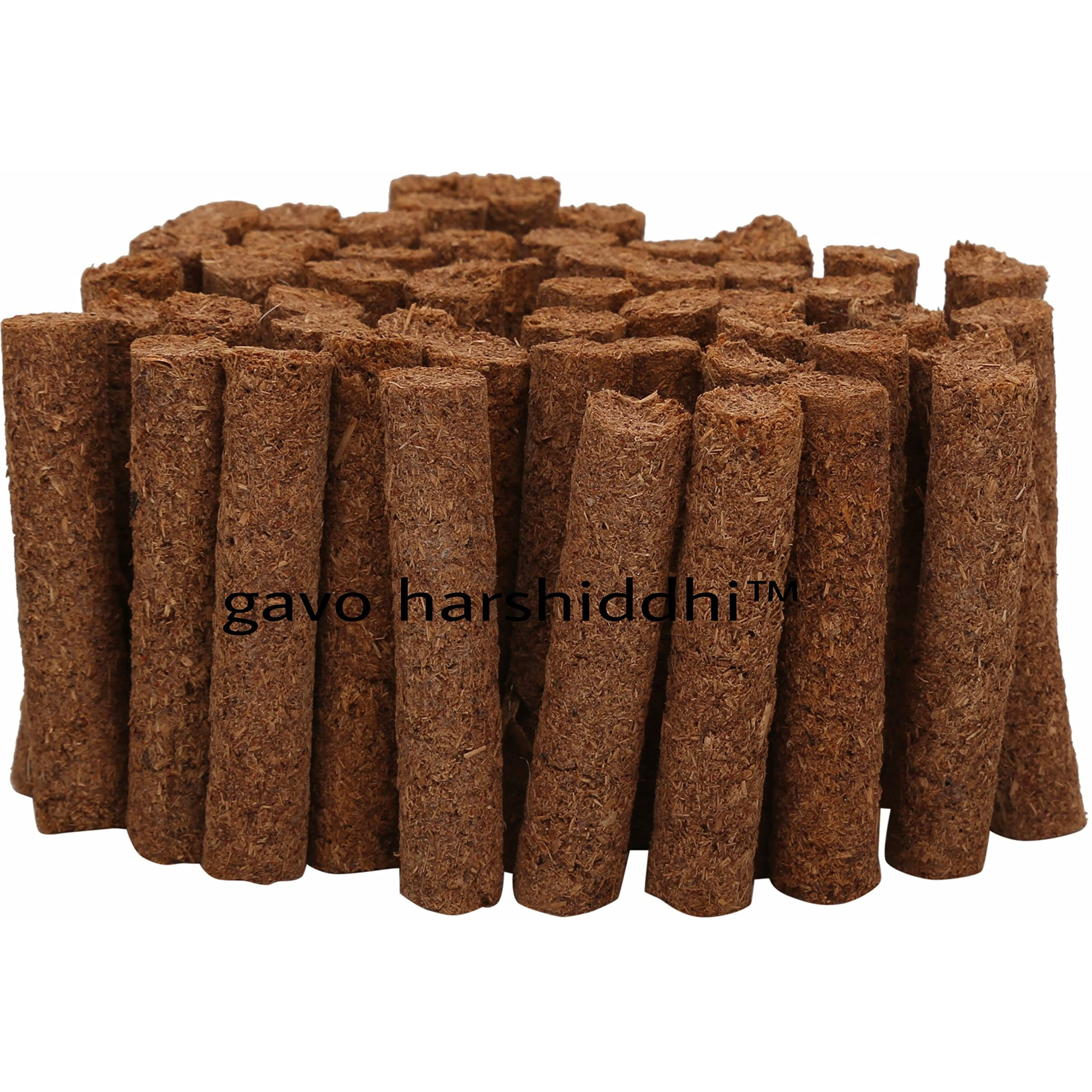 GAVO HARSHIDDHI Natural Cow Dung Spl Gulab Rose Dhoop Batti - 240 Pieces Natural Organic Herbs Incense Dhoop Sticks for Puja Hawan Prayer 2.5 inches
