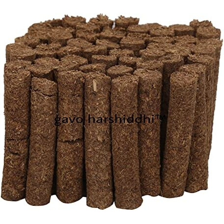 GAVO HARSHIDDHI Natural Cow Dung Dhoop Batti Organic Incense Sticks with Stand Made by Guggul Chandan Gulab Jatamassi Bhimseni Kapoor Havan Samagri - 60 Sticks - 2.5 inch (Havan)