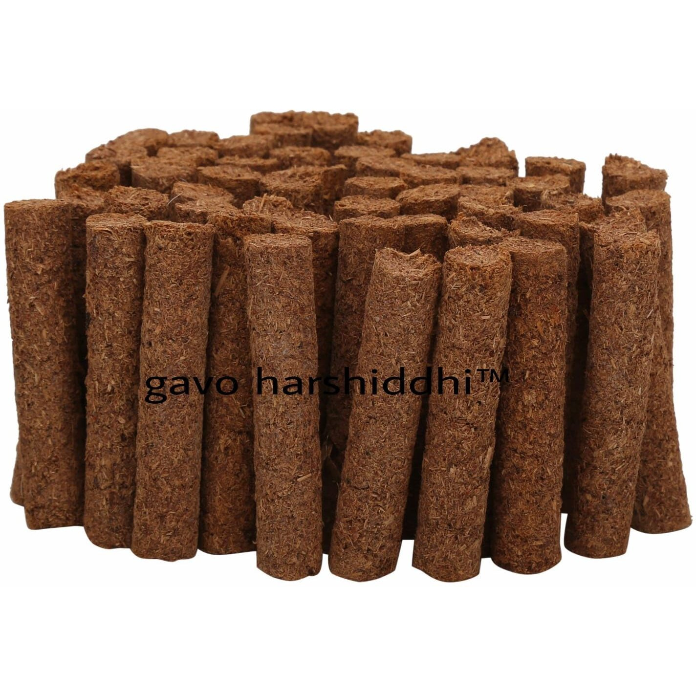 GAVO HARSHIDDHI Natural Cow Dung Spl Havan Dhoop Batti - 30 Pieces Natural Organic Herbs Incense Dhoop Sticks for Puja Hawan Prayer 2.5 inches