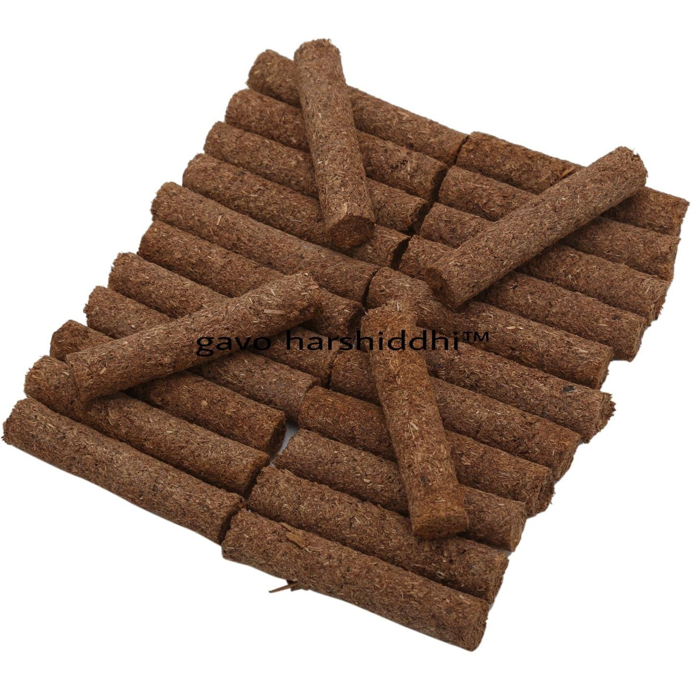 GAVO HARSHIDDHI Natural Cow Dung Spl Havan Dhoop Batti - 30 Pieces Natural Organic Herbs Incense Dhoop Sticks for Puja Hawan Prayer 2.5 inches