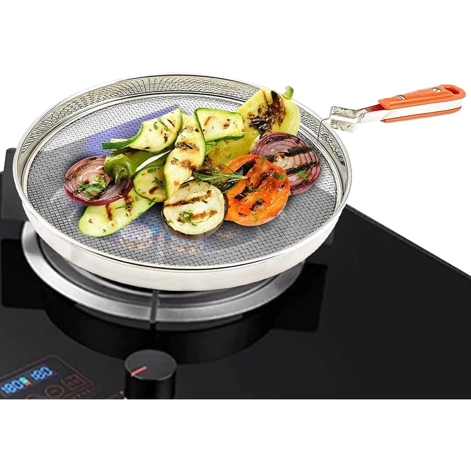 PANCA Papad Roaster, Phukla Grill for Gas Stove,Roti Jali for Kitchen Cooking, Barbeque grill, Brinjal Roaster,Steel Mesh griller (8 Inch)