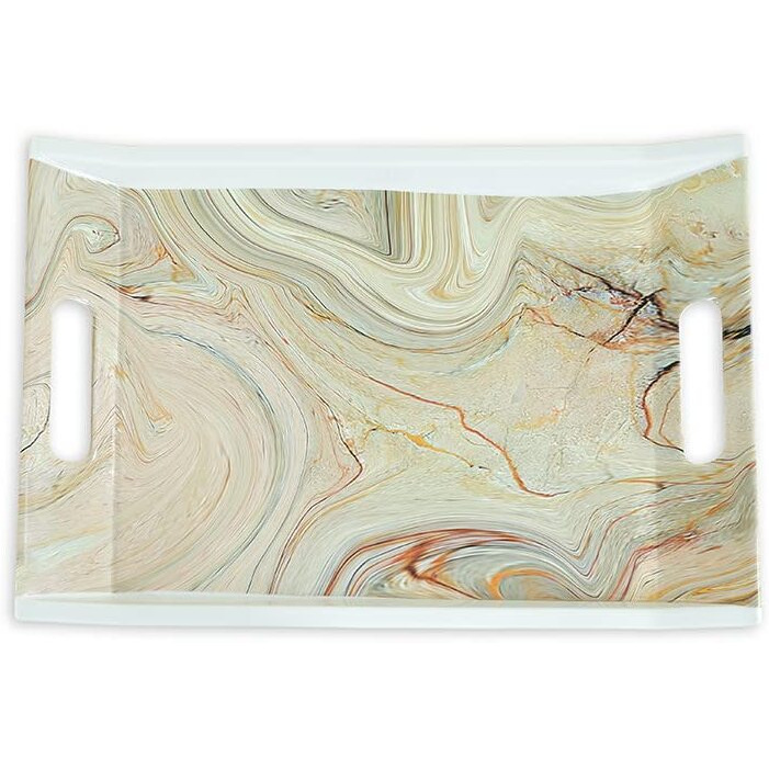 FEDOY Melamine Rectangular Shape Serving Tray, Set of 3 Villori Series (Black | Small, Medium and Large Size) Tray (3 Tray) Tray (3 Tray)