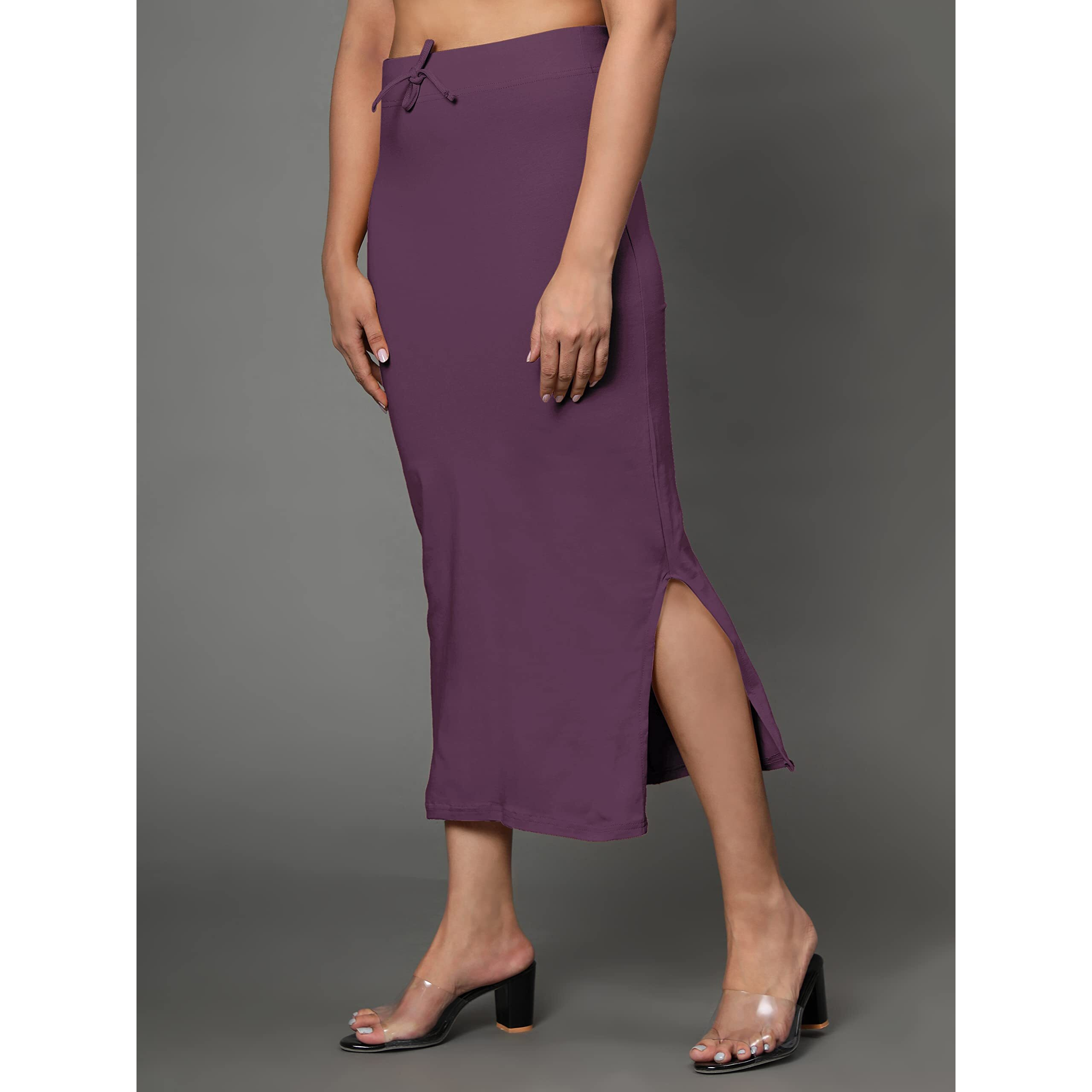 Jaanvi fashion Womens Cotton Mermaid Saree Shapewear,Petticoat,Skirt, Comfortwear (Mermaid-deep-Wine-XL)