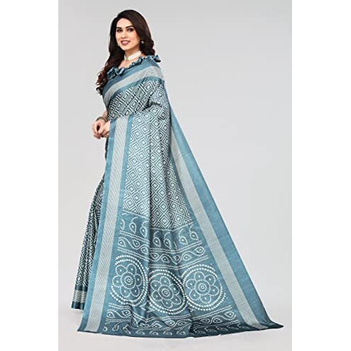 Bee M Pee Designer Silk Cotton Blend (Fancy Party Stylish Sarees for Women_Teal)