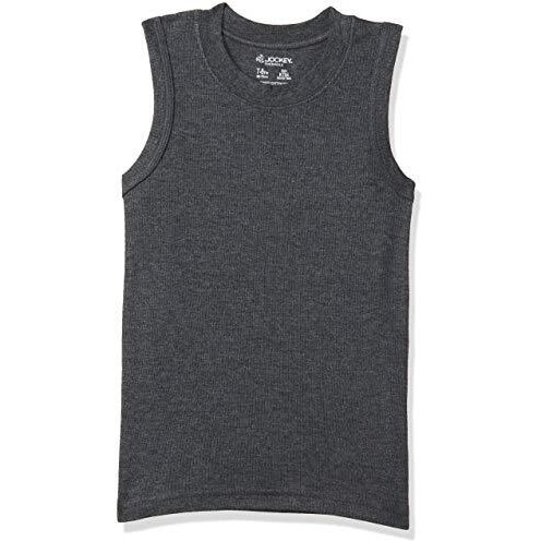Jockey KT04 Unisex Kids Super Combed Cotton Rich Sleeveless Thermal Muscle Vest with Stay Warm and Stay Fresh Treatment_Charcoal Melange_5-6 Yrs