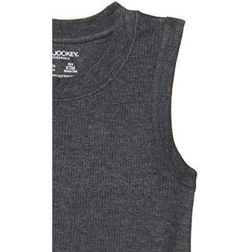 Jockey KT04 Unisex Kids Super Combed Cotton Rich Sleeveless Thermal Muscle Vest with Stay Warm and Stay Fresh Treatment_Charcoal Melange_5-6 Yrs