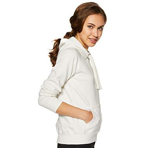 Amazon Brand - Symbol Womens Cotton Blend Hooded Neck Sweatshirt (AW18WNSSW02_Ivory_Large_Ivory_L)