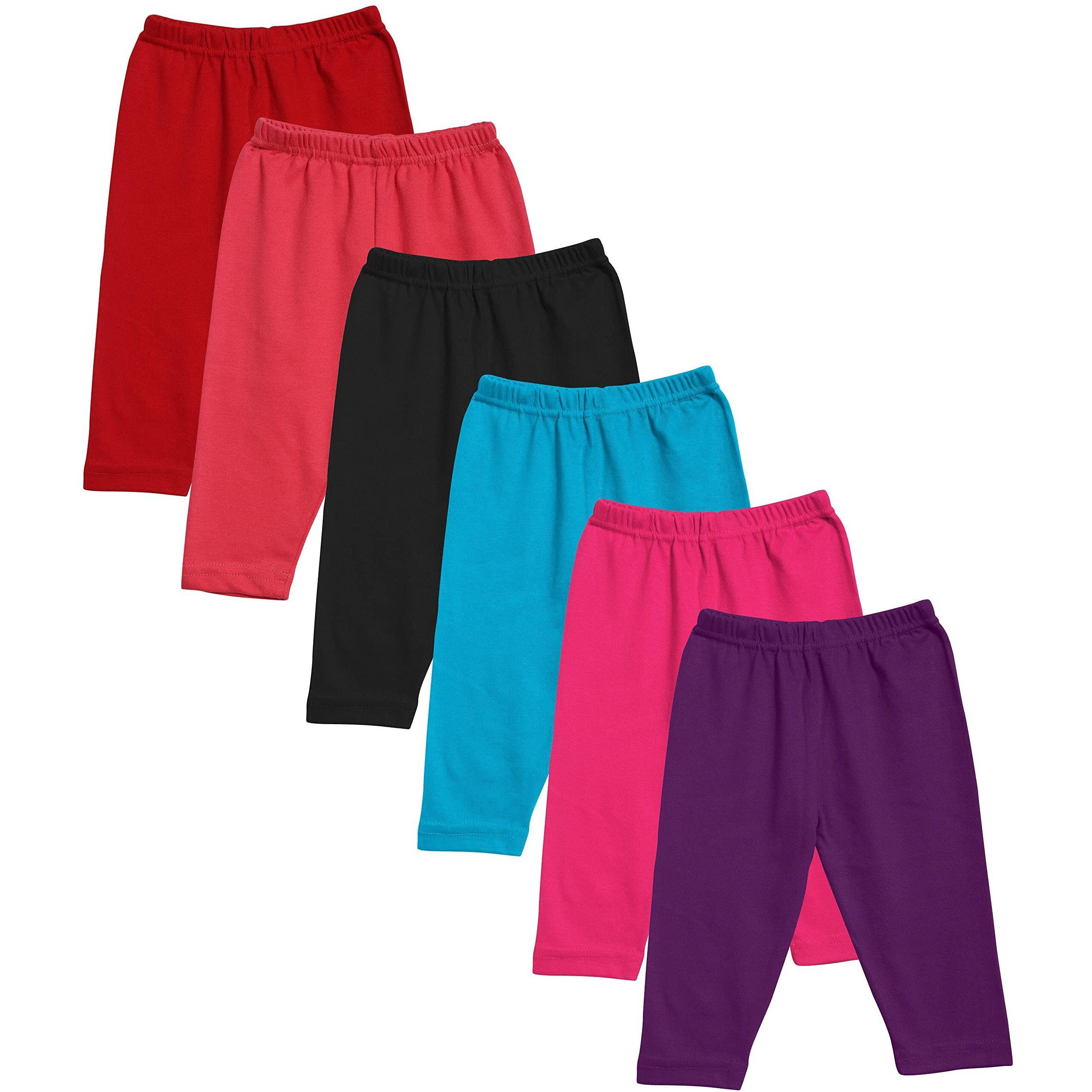 Dowin Unisex Baby Cotton Pajama Bottoms Soft Cozy and Comfortable - Pack of 6 (Dark_Plain_M)