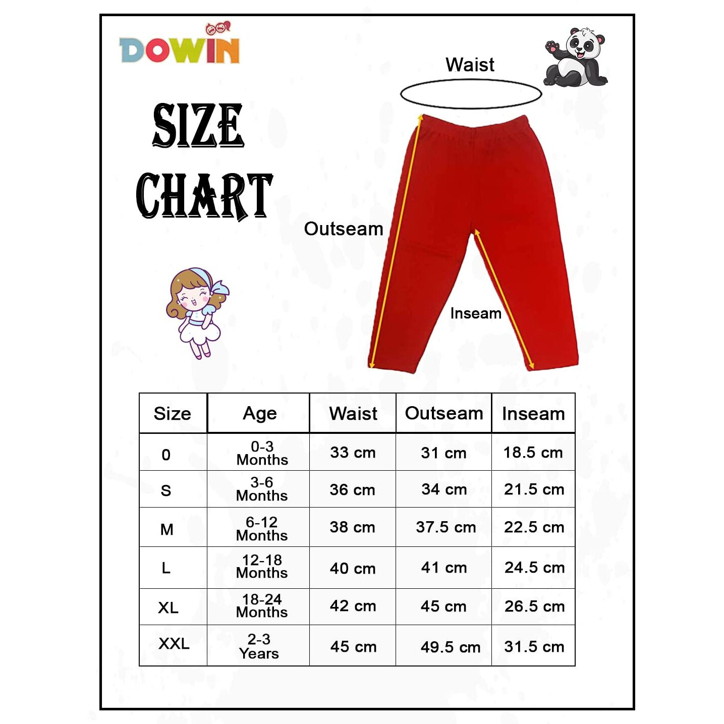 Dowin Unisex Baby Cotton Pajama Bottoms Soft Cozy and Comfortable - Pack of 6 (Dark_Plain_M)