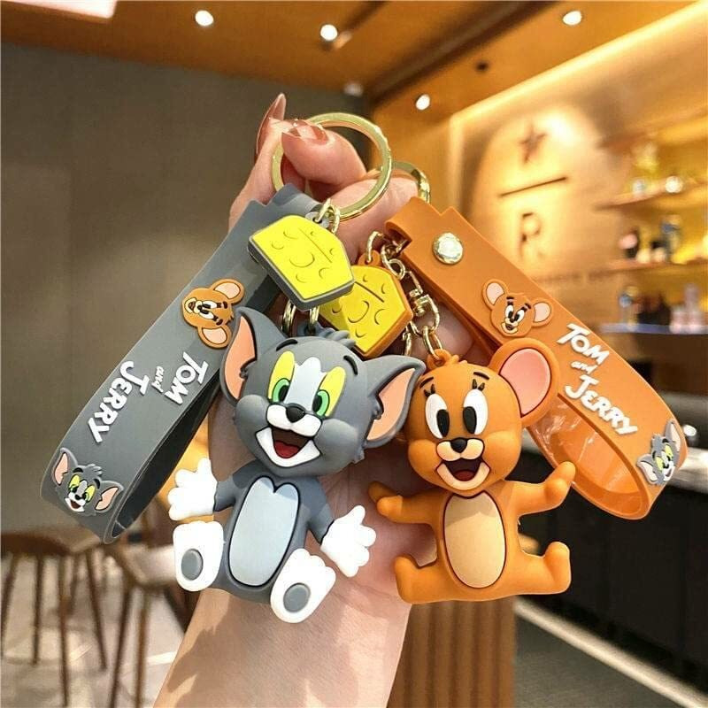 AEROSTARK Tom and Jerry Keychain | Couple Keychain for Girls | Cute Rakhi Gift for Sister | Anime Keychain | Cute Rakhi Gift for Brother | Raksha Bandhan Gifts for Brother and Sister