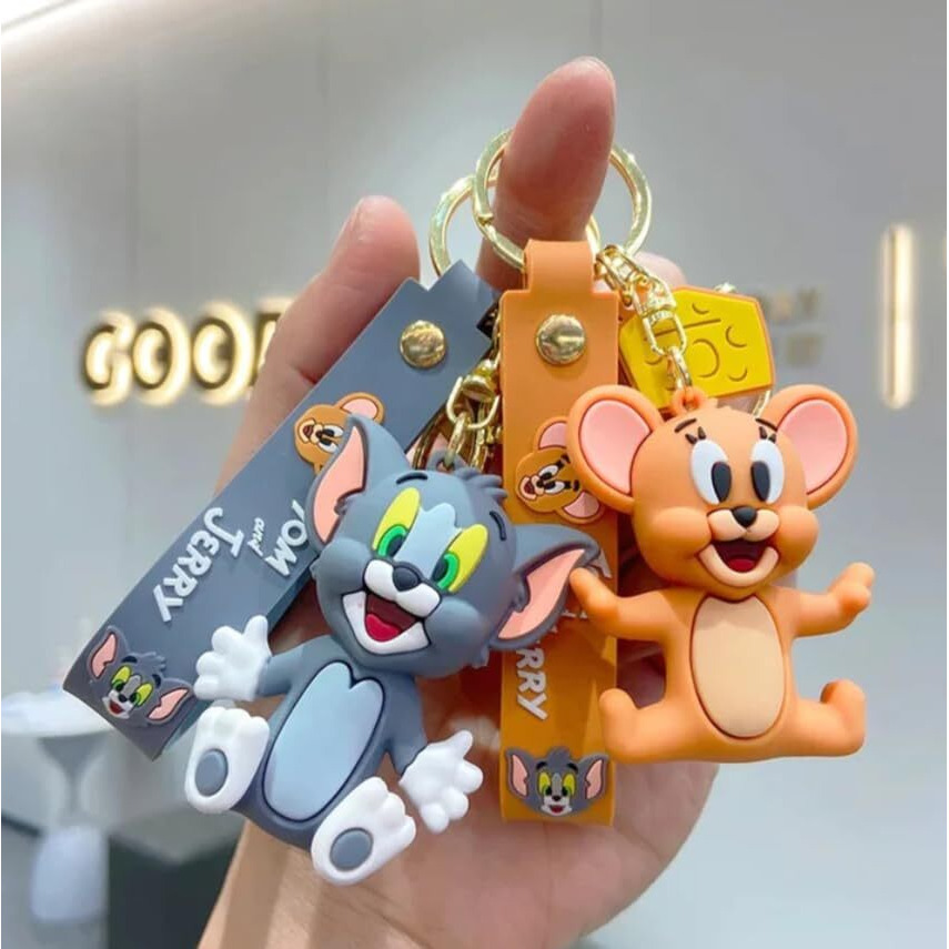 AEROSTARK Tom and Jerry Keychain | Couple Keychain for Girls | Cute Rakhi Gift for Sister | Anime Keychain | Cute Rakhi Gift for Brother | Raksha Bandhan Gifts for Brother and Sister