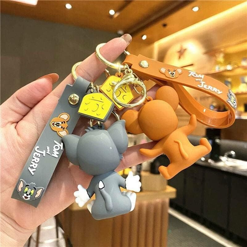 AEROSTARK Tom and Jerry Keychain | Couple Keychain for Girls | Cute Rakhi Gift for Sister | Anime Keychain | Cute Rakhi Gift for Brother | Raksha Bandhan Gifts for Brother and Sister