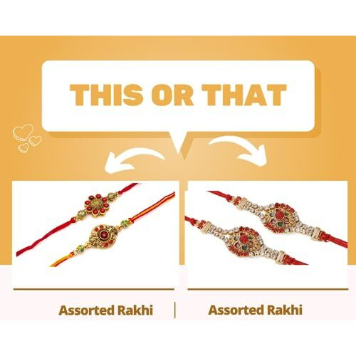 CraftVatika Premium Kundan Rakhi Set of 2 Rakhi For Brother, Bhabhi Kids - Kundan Elegant Rakhi Combo For Brother - Rakhi For Brother Bhaiya/Rakhi For Bhabhi/Kundan Stone Rakhi for bhaiya bhabhi