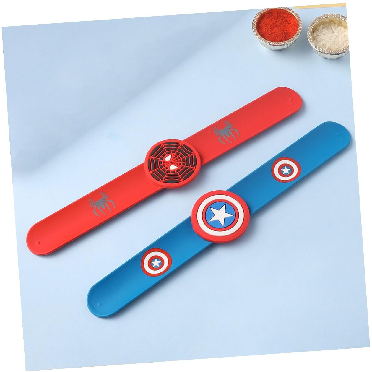 CraftVatika Rakhi for Kids Brother Set of 2 Rakhi - Wrist Slap Band Rakhi for Kids - Silicone Rakhi for Boys Girls