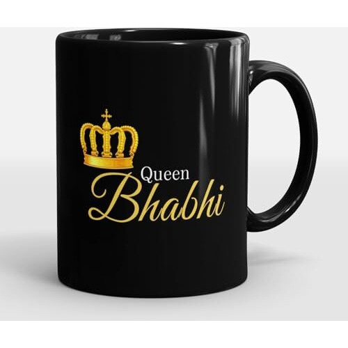 CraftVatika Rakhi for Brother and Bhabhi with Mug Gift Combo, Kundan Rakhi with Mug for Bhaiya Bhabhi Rakhi Set of 2, King Bhaiya Queen Bhabhi Quote Printed Mug Rakshabandhan Rakhi with Magnet Gift