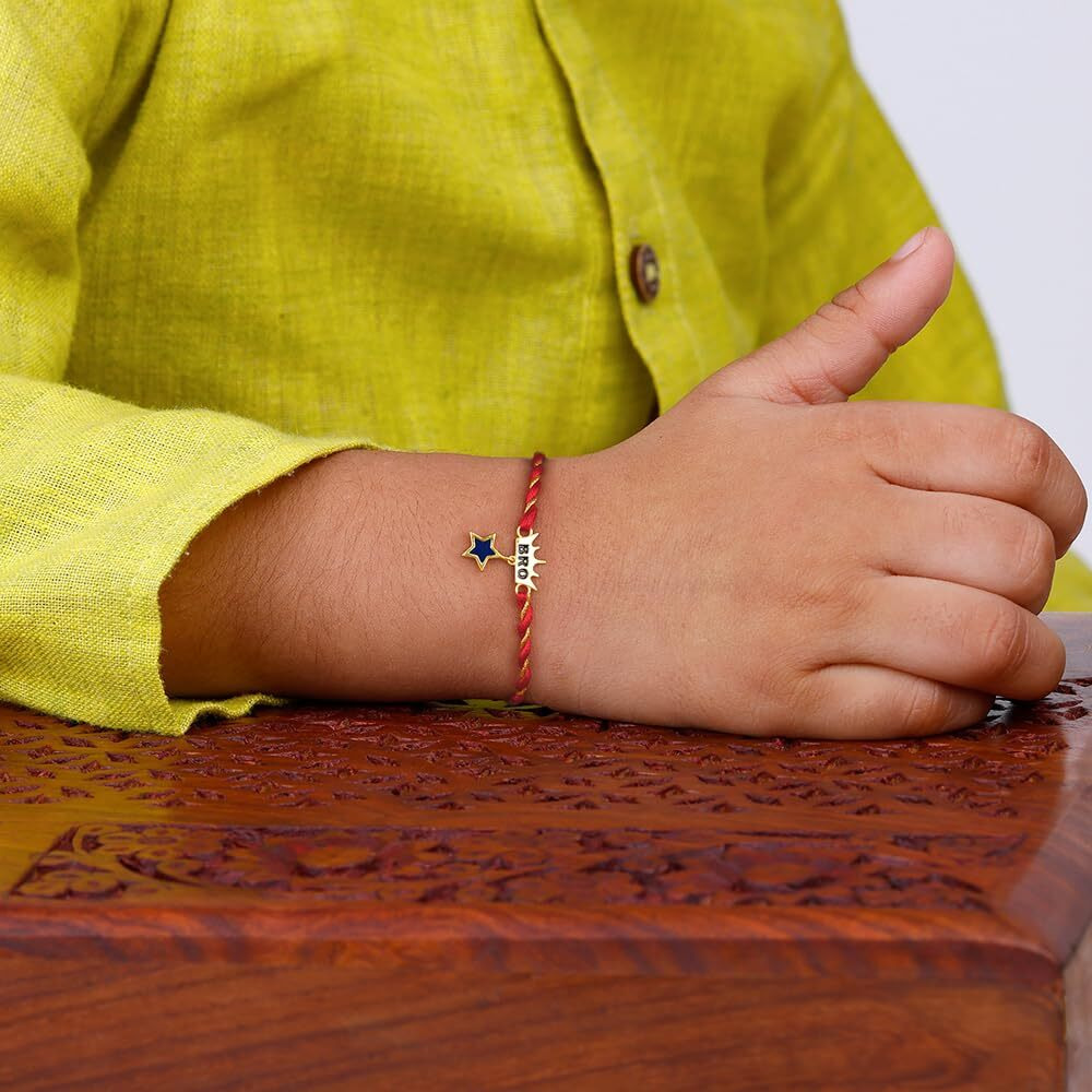 GIVA 925 Silver Golden Best Bro Rakhi| Raksha Bandhan Rakhi for Kids | Gift for Kids | With Certificate of Authenticity and 925 Stamp