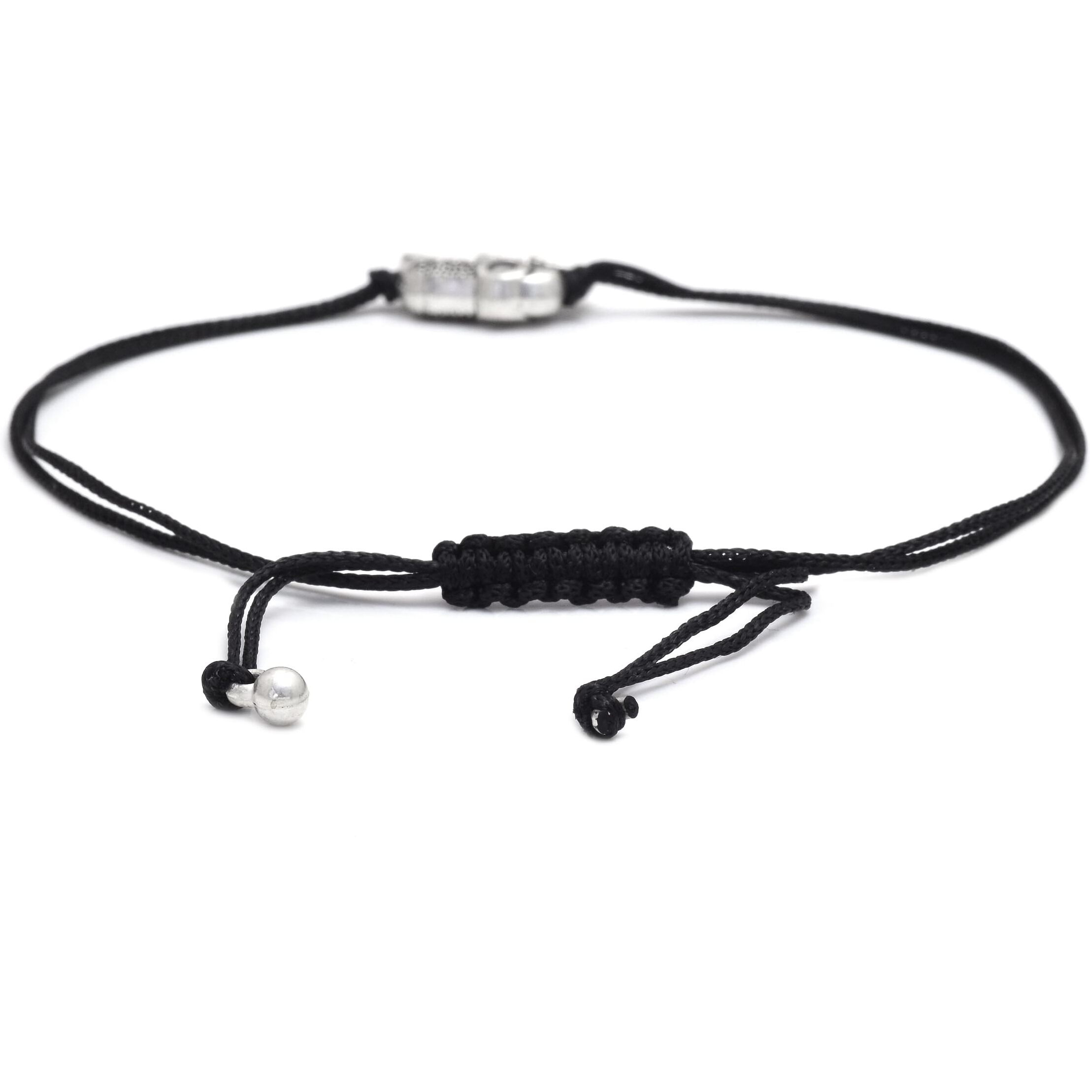 abhooshan Charm Single Anklet in Silver Adjustable Black Thread for Girls and Women Stylish | Ideal Gift for Wife, Friend, Collegues, Sister on Rakhi Birthday Anniversary Gift (Retro Elephant)