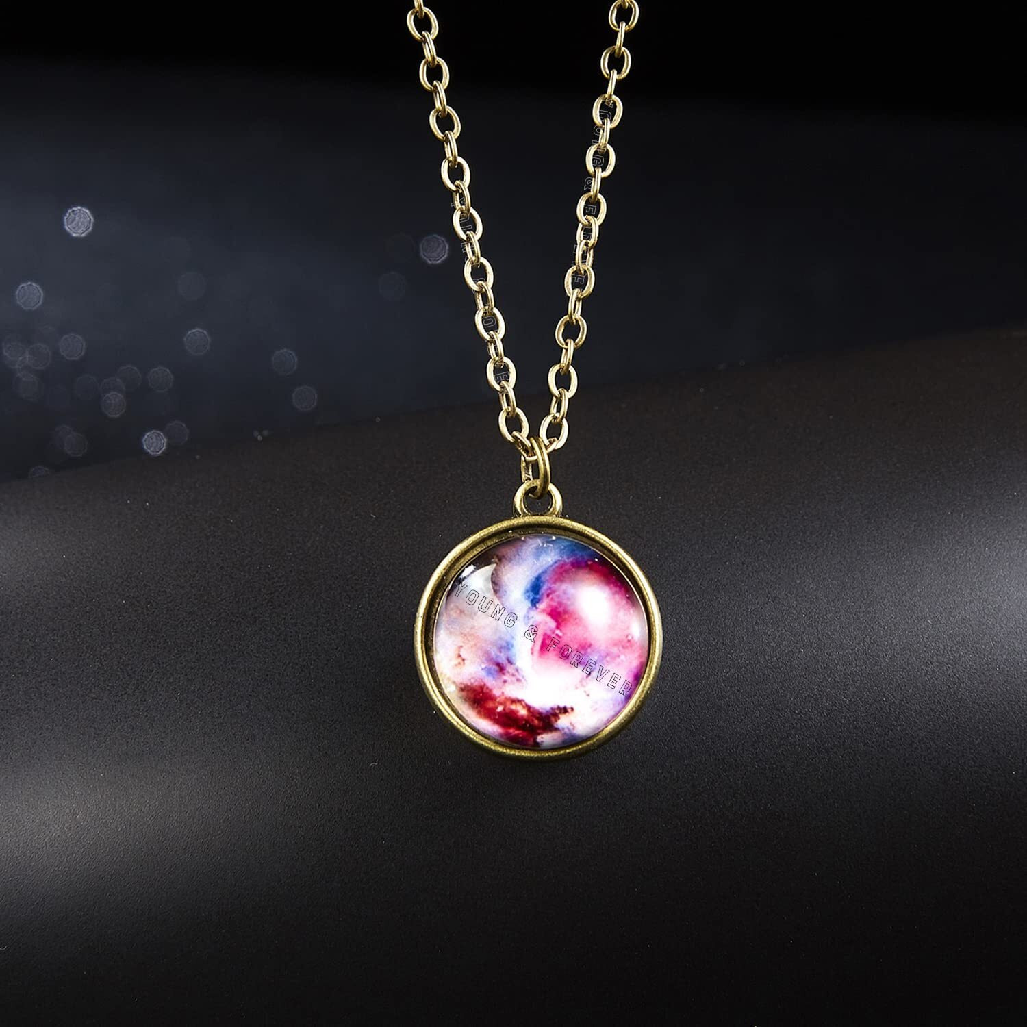 Young & Forever Rakhi Gift Friendship Day Gifts Special Glow In Dark Necklace Universe Galaxy Nebula Space Pendant Necklace Fashion Noctilucent Jewelry Unique Gift For Women & Men