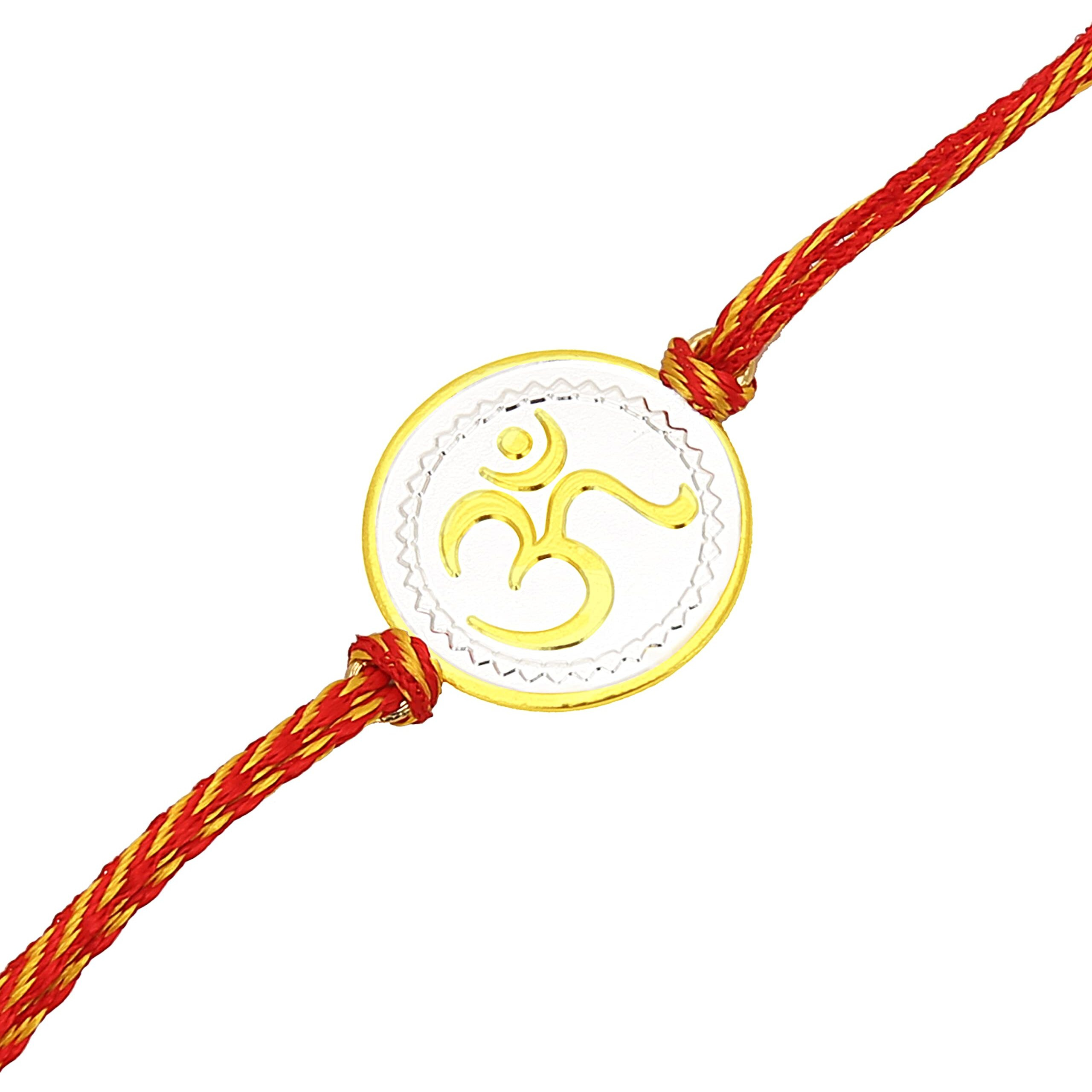 Ijuels 999 Pure Silver Bis Hallmarked 2 Gram Silver Coin Rakhi for Boys/Men_Ij18Srb004
