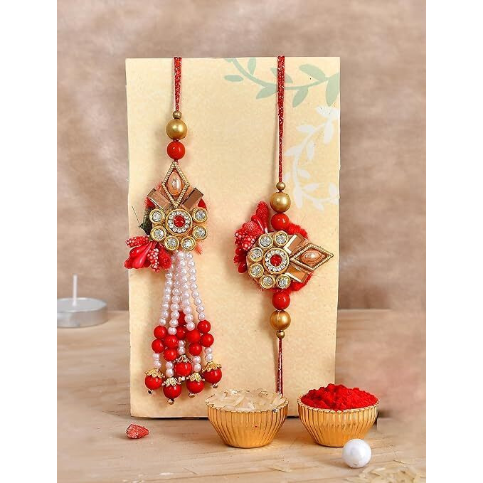 CraftVatika Rakhi for Brother and Bhabhi with Mug Gift Combo, Rakhi with Mug for Bhaiya Bhabhi Rakhi Set of 2, King Bhaiya Queen Bhabhi Quote Printed Mug Rakshabandhan Rakhi with Magnet Gift