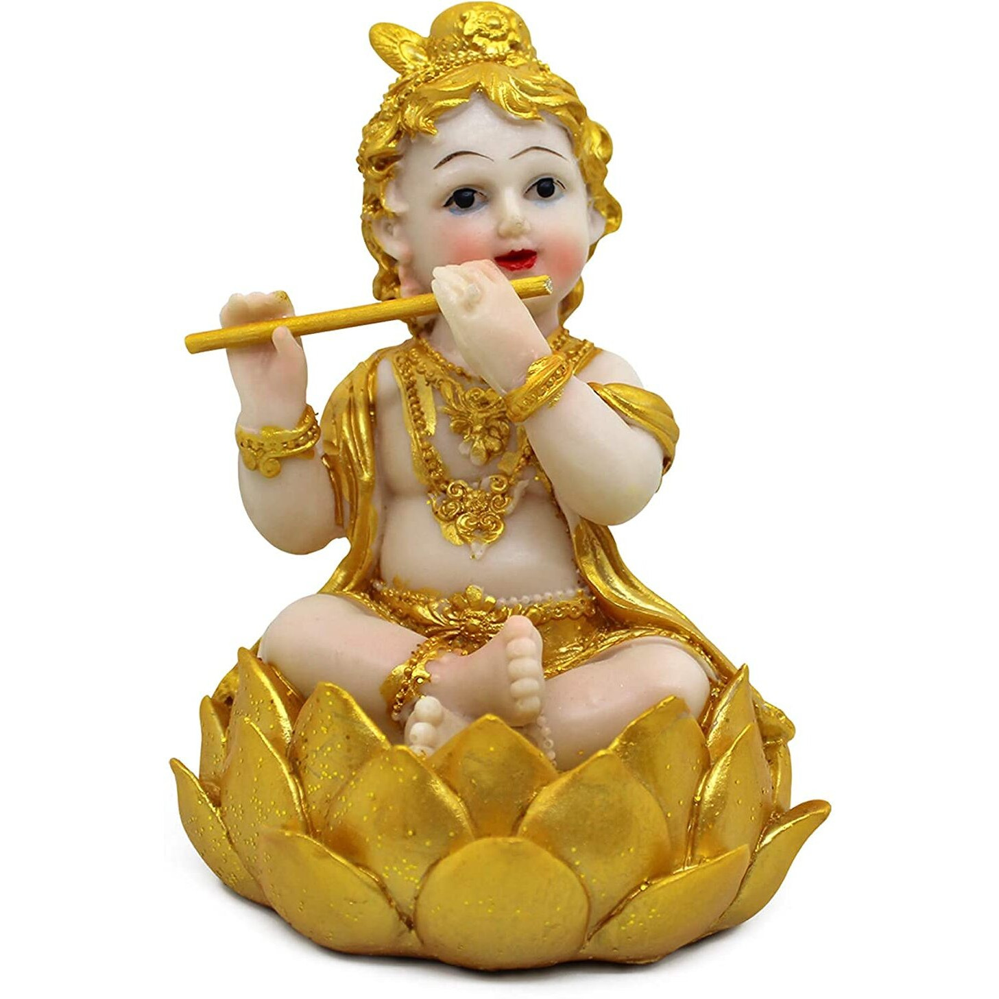 CraftVatika Lumba Rakhi with Laddu Gopal Showpiece Gift Combo Set of 1 for Brother and Bhabhi, Floral Lumba Rakhi Gift for Bhabhi Sister In Law with Krishna Showpiece, Bhaiya Bhabhi Rakhi Gift