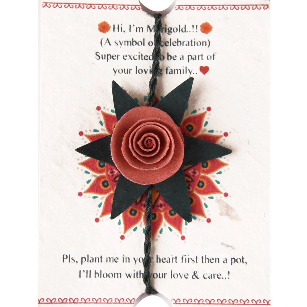 Plantable Seed/Bio/Eco-friendly Handmade Rakhi for Rakshabandhan - (Marigold)