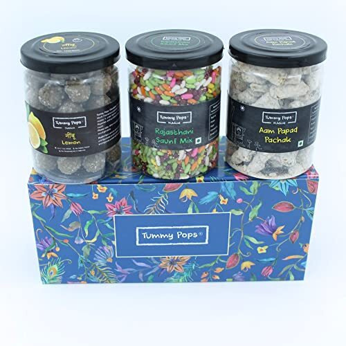 Tummy Pops | Rakhi Mukhwas Gift Combo | Sweet Mouth Fresheners - Nimbu, Rajasthani Saunf Mix, Aam Papad Pachak (90 g Each) | After Meal Digestives