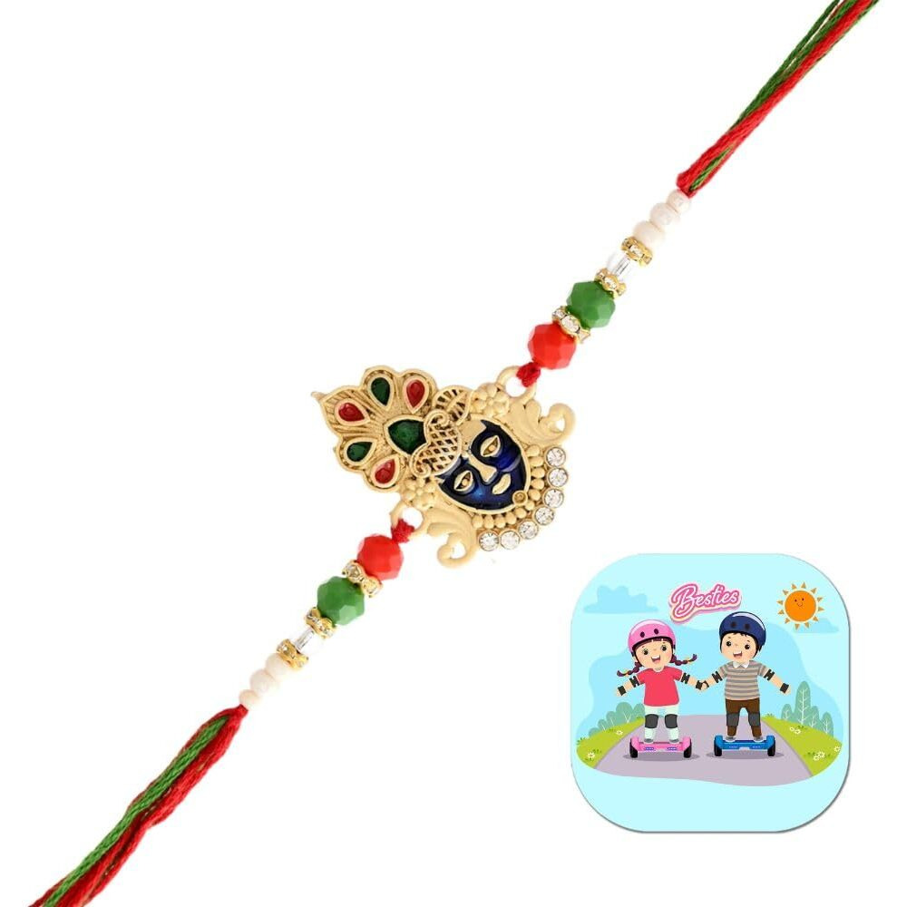CraftVatika Fridge Magnet with 1 Rakhi - Best Rakshabandhan Gifts for Brother | Shri Nath Ji Rakhi for Brother with Fridge Magnet for Door Decoration