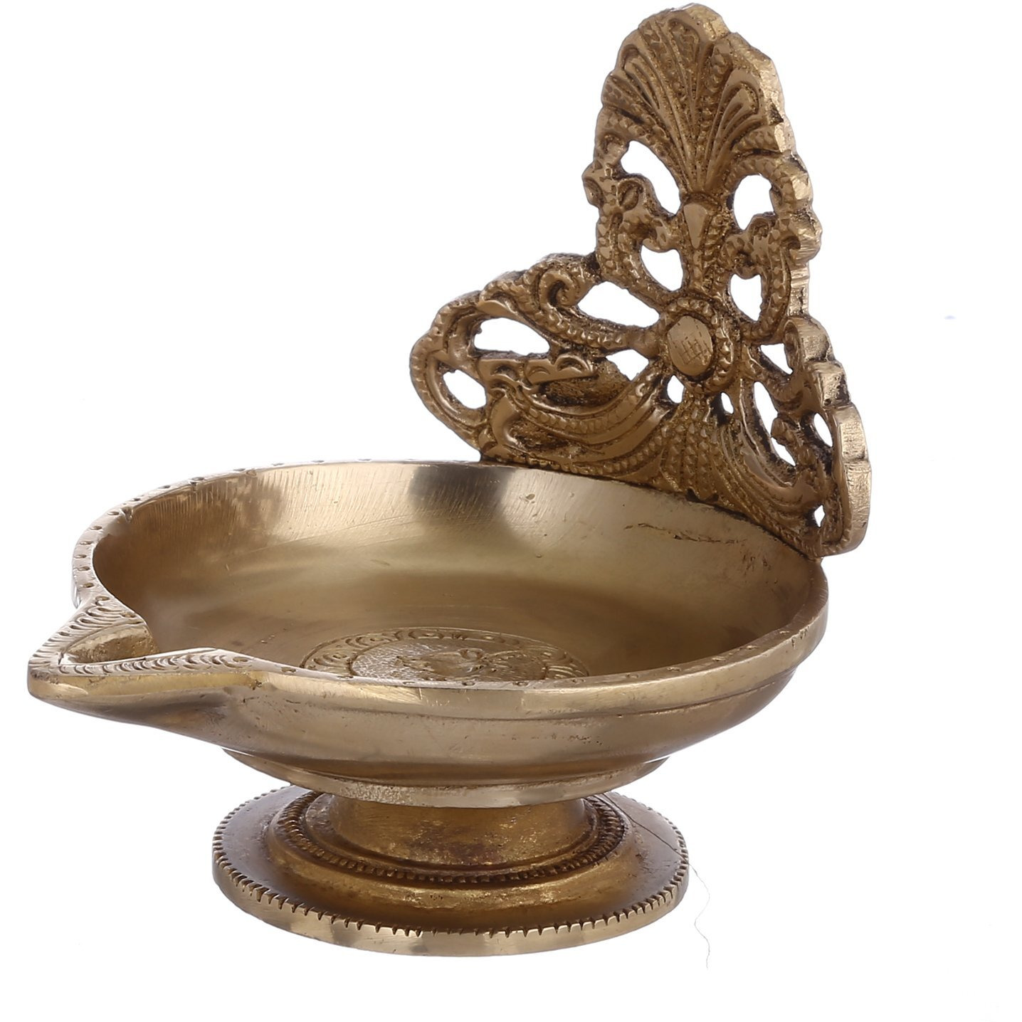 Purpledip Brass Diya Deepak in Urli Shape Big Sized Oil Lamp for Festive Dcor Gift (10955)
