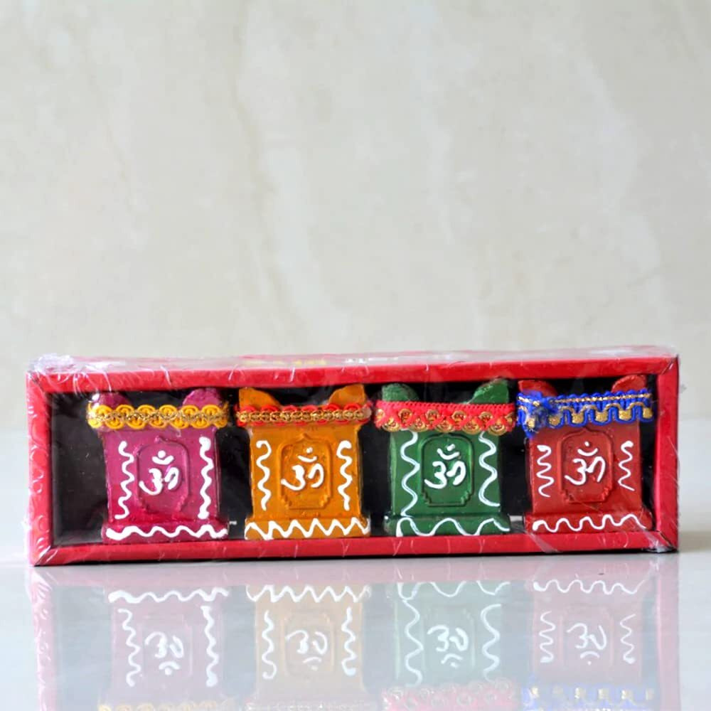 CraftVatika Clay Diya For Puja Diwali Decoration Items Terracotta Candles For Home Decoration/Diwali Lights/Candle Stand/Candle Holder/Diwali Gifts For Family And Friends (Pack of 4)