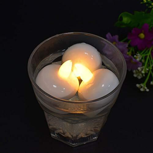 The Bling Stores Floating Tealight Candles Battery Operated Water Sensor, 12 pcs Waterproof LED Flameless Flickering Water Sensor Diya