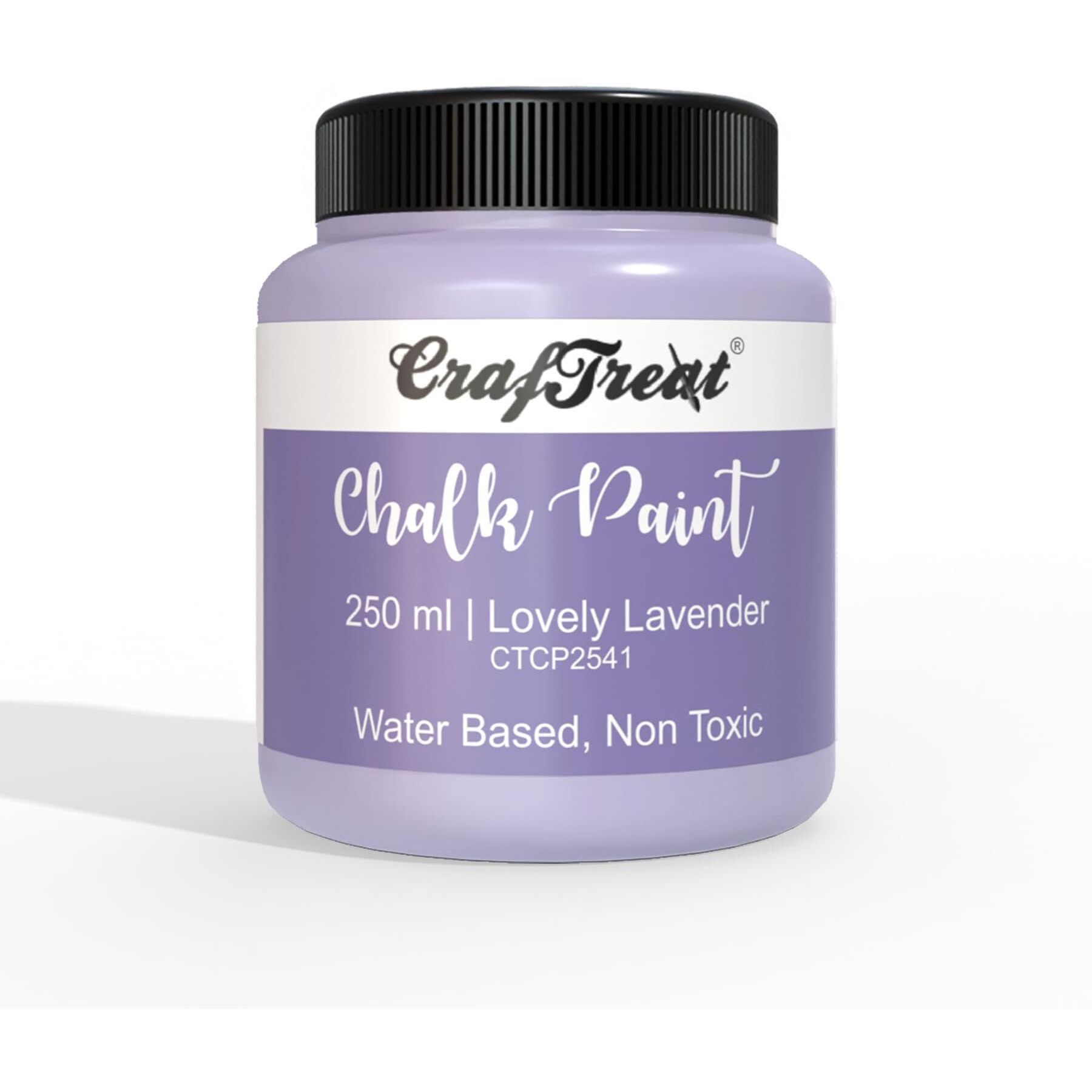 CrafTreat Lovely Lavender 250ml - Chalk Paint for Wood Furniture,Wall, Home Decor, Glass, DIY Craft - Matte Acrylic Multi Surface Paint - 250 ML