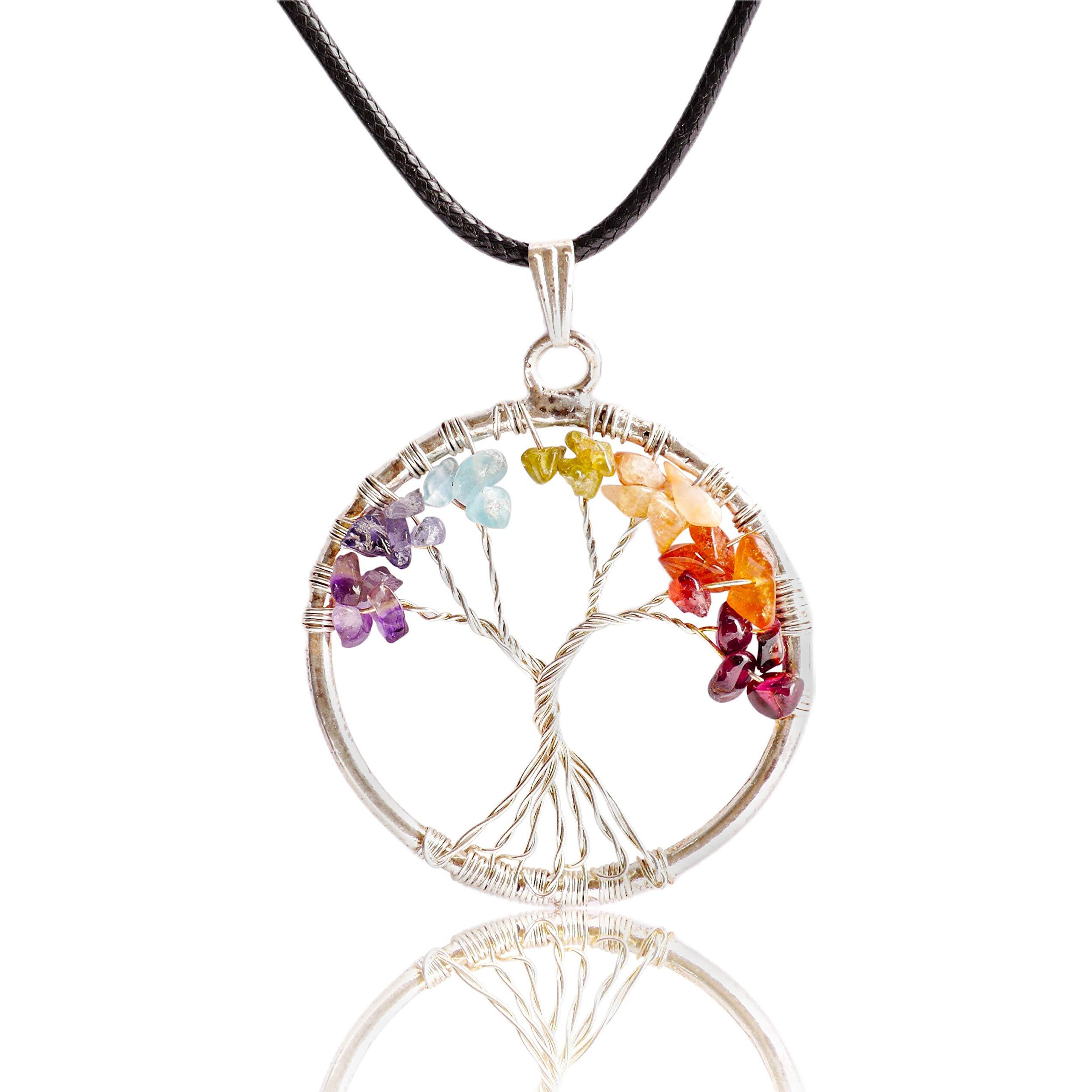 PREK Crystals and Stones, Seven Chakra Crystal Showpiece for Home Decor Decoration Bonsai Money Tree, Size 10-12 inches, Multicolor Golden Wire 2, 1 piece