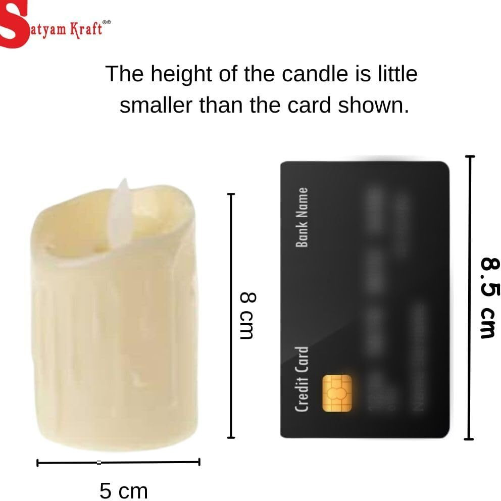SATYAM KRAFT 6 Pcs Acrylic Dancing Candle, Tealight LED Candle Light for Wall Home, Lobby, Drawing Room, Living Room, Bedroom Decoration,Home Decor