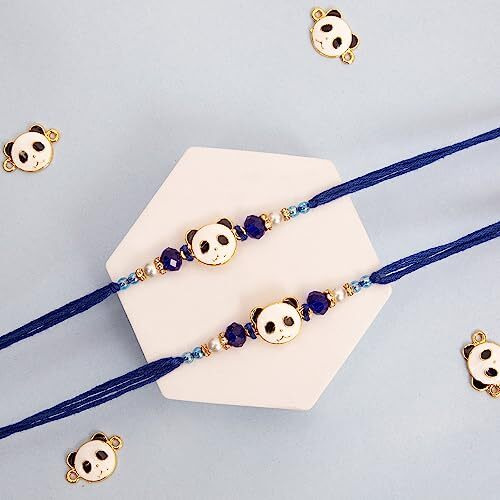 To The Nines Kids Rakhi/Band For Beloved Brother With Tilak Material - Pack of 2 Kids Rakhi