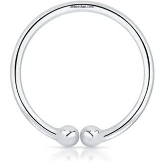 Abhooshan Pure 92.5 Sterling Silver Designer Press On Nose Ring | No Piercing required | Just Clip-On. Stylish and Latest Body Jewelry for Septum Couch Helix | With Certificate of Authenticity | Gift For Someone you Love
