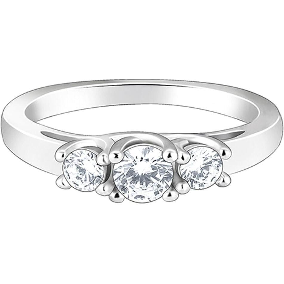 GIVA 925 Silver Zircon Trilogy of Love Ring, Fixed Size,Indian - 12, US - 6| Rakhi Rakshabandhan Gift for Sister Bhabhi | With Certificate of Authenticity and 925 Stamp | 6 Months Warranty*