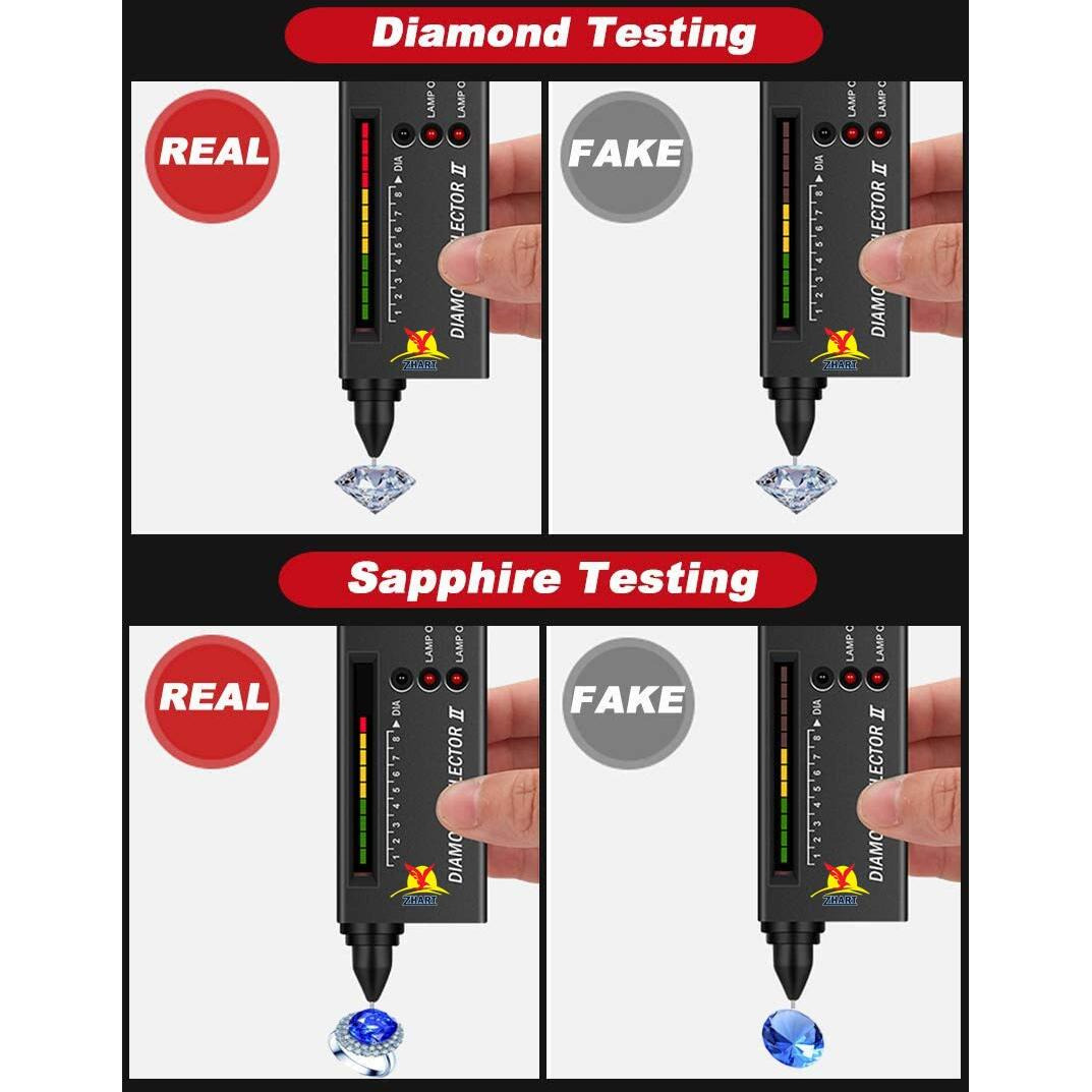 zhart diamond tester machine for checking fake or genuine Diamonds Jewellery Gemstone Moissanite selector ii tool for professional and home Use (without Battery)