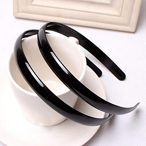 ANNA CREATIONS Set Of 12 Plastic Hair Bands for Girls & women (MEDIUM, BLACK)
