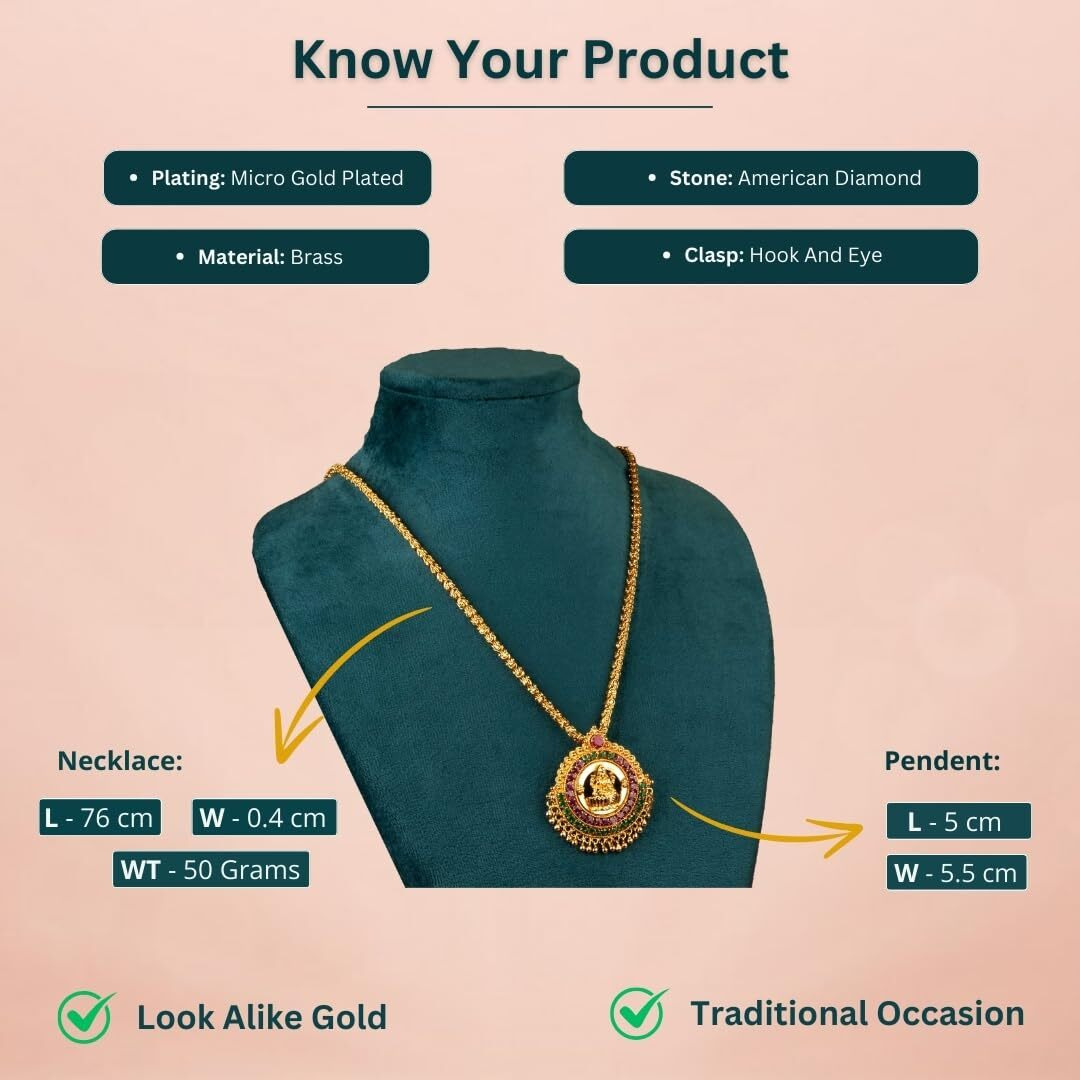 Sasitrends One Gram Micro Gold Plated Dollar Chain For Women And Girls
